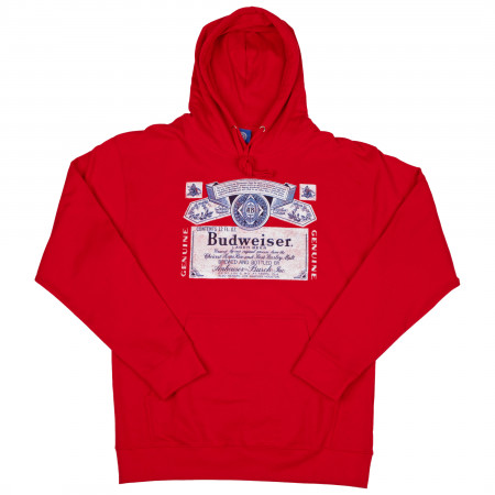 Budweiser Classic Logo Red Hoodie Sweatshirt
